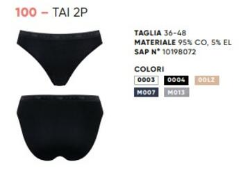 TRIU100TAI B- 100tai b slip donna cotone 100 tai (set 2pz) - Fratelli Parenti